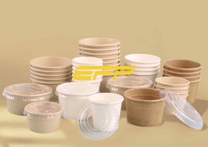 Paper salad bowls with PET lids